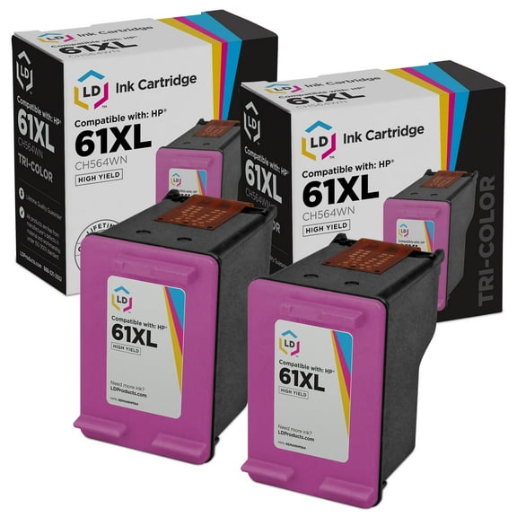 LD Products Compatible Replacement for HP 61 CH562WN Color Ink Cartridge, 2-Pack
