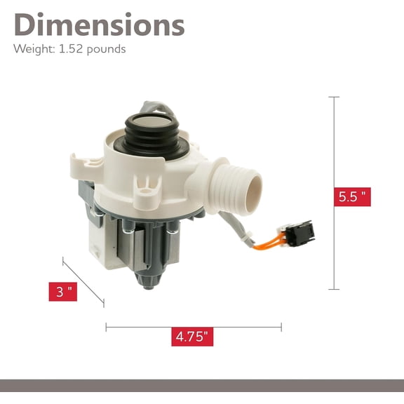Replacement for /Hotpoint Washing Machine Drain Pump - WH23X28418, PS12723115, AP6889136 - Drain Water Pump