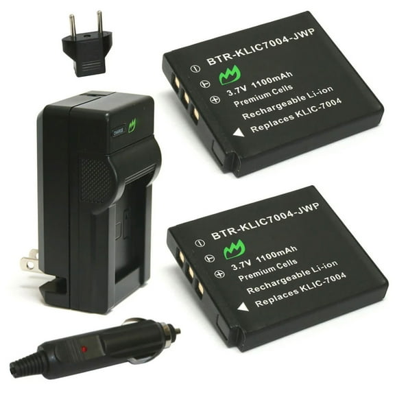 Replacement for Kodak EasyShare M1093 IS Battery (2-Pack, 1100mAh) and Charger