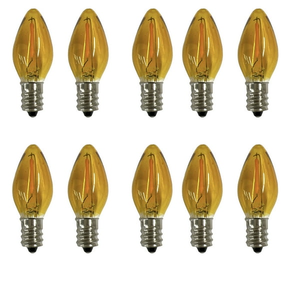 Replacement for LED AMBER C7 Replacement Light Bulb 10 Pieces