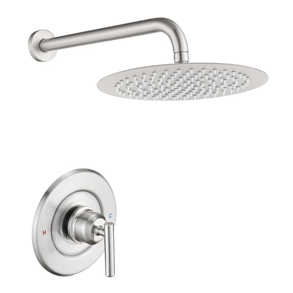 Replacement for Moen Shower Faucet Trim Kit, 12" Rainfall Showerhead, Shower Handle (Valve& Catridge Not Inclued), Brushed Nickel