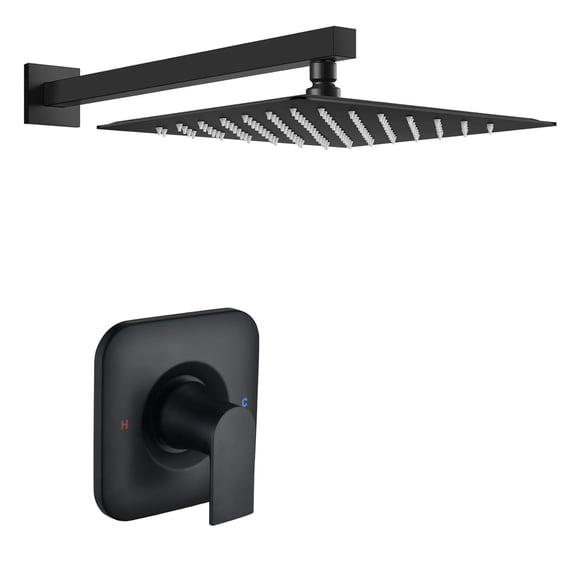 Replacement for Moen Shower Faucet Trim Kit, 12" Rainfall Showerhead, Shower Handle (Valve& Catridge Not Inclued), Matte Black