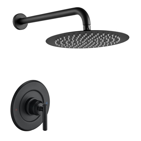 Replacement for Moen Shower Faucet Trim Kit, 12" Rainfall Showerhead, Shower Handle (Valve& Catridge Not Inclued), Matte Black