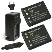 Replacement for Nikon Coolpix S3000 Battery 2-Pack, 1100mAh and Charger with Car Adapter