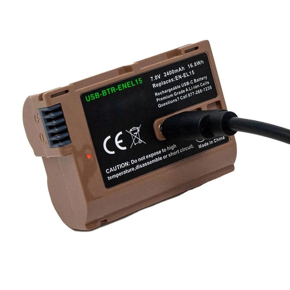 Replacement for Nikon D800 Battery (2400mAh) with USB-C Fast Charging