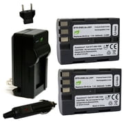 Replacement for Nikon D90 Battery 2-Pack, 2000mAh and Charger with Car Adapter