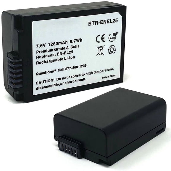 Replacement for Nikon EN-EL25a Battery (2-Pack, 1280mAh)
