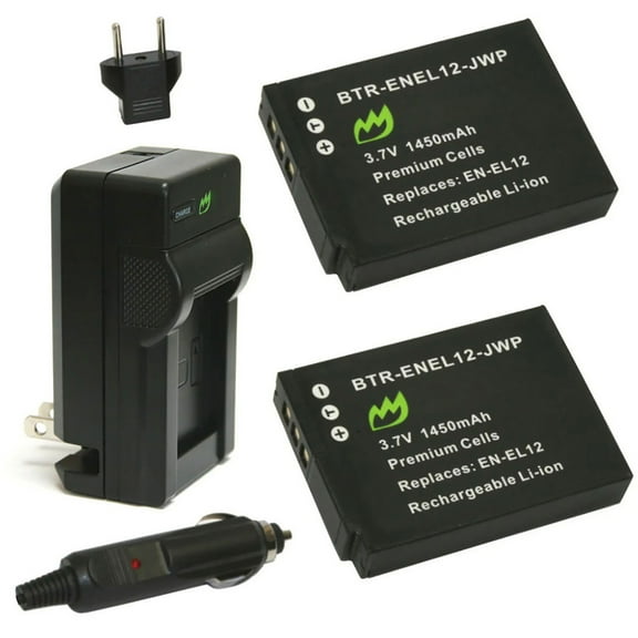 Replacement for Nikon KeyMission 360 Battery (2-Pack, 1450mAh) and Charger