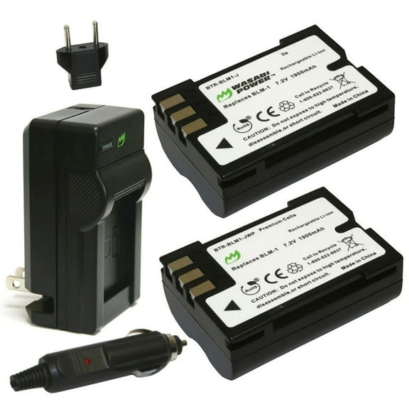 Replacement for Olympus PS-BLM1 Battery (2-Pack, 1900mAh) and Charger