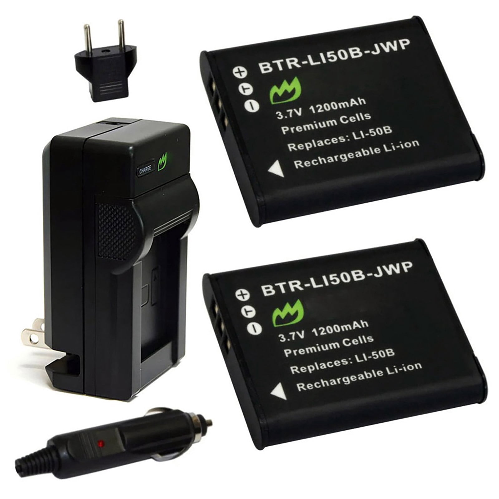 #3568 OLYMPUS μTOUGH-8000 電池・充電器・XD⇒SD Replacement for Olympus Tough 8000 Battery (2-Pack, 1200mAh) and