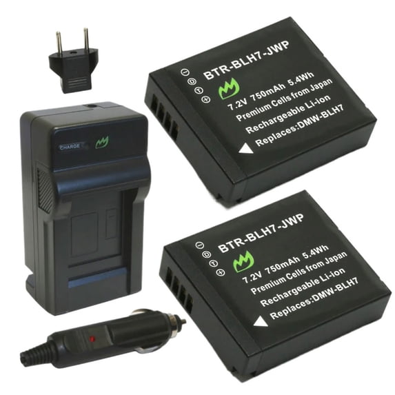 Replacement for Panasonic DMC-GM1 Battery (2-Pack, 750mAh) and Charger