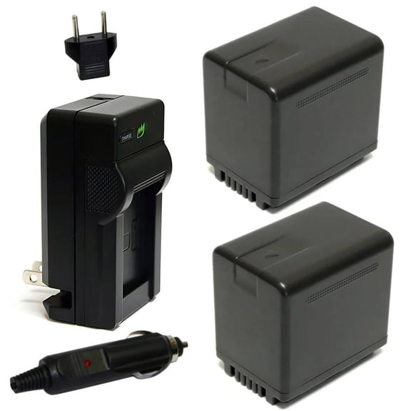 Replacement for Panasonic HC-V130 Battery (2-Pack, 3880mAh) and Charger