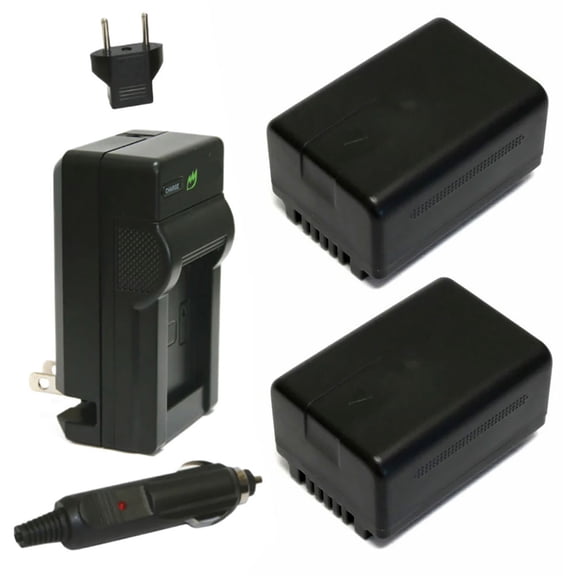 Replacement for Panasonic HC-V800K Battery (2-Pack, 1940mAh) and Charger