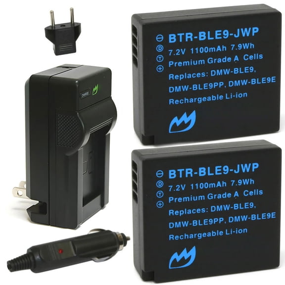Replacement for Panasonic Lumix DC-GX9 Battery (2-Pack, 1100mAh) and Charger