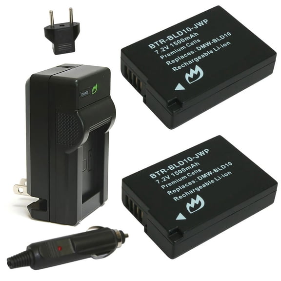 Replacement for Panasonic Lumix DMC-GF2 Battery (2-Pack, 1500mAh) and Charger