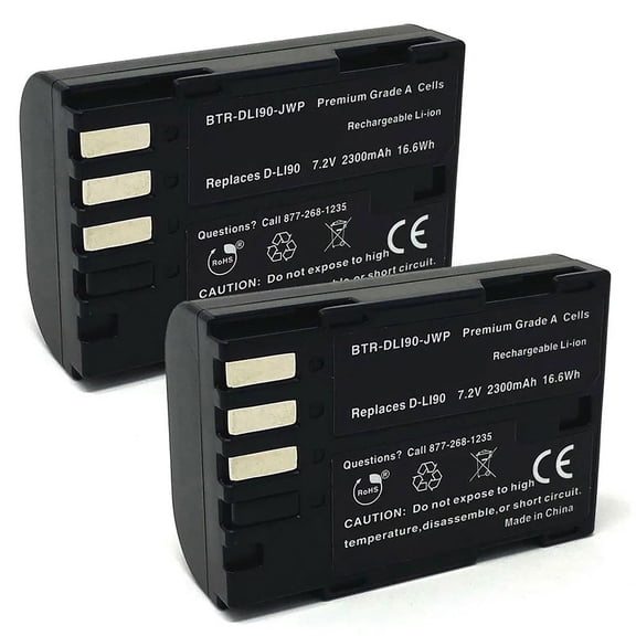 Replacement for Pentax K-3 Mark III Monochrome Battery (2-Pack, 2300mAh)