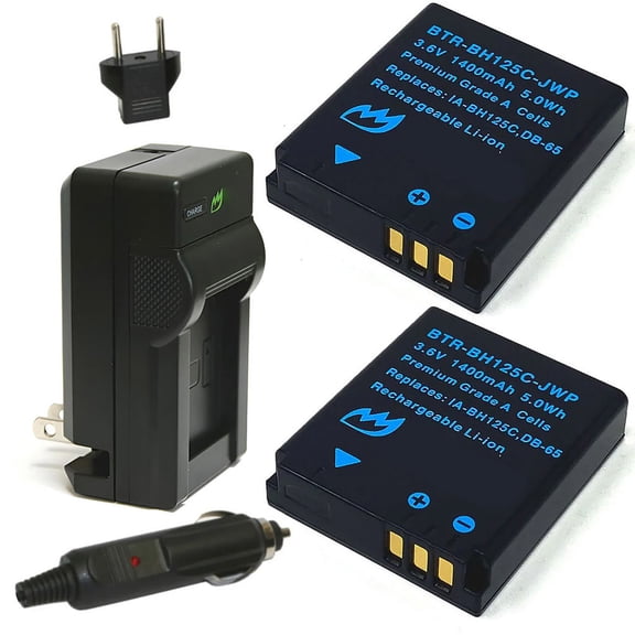 Replacement for Ricoh GR Digital II (2007 Model) Battery (2-Pack, 1400mAh) and Charger