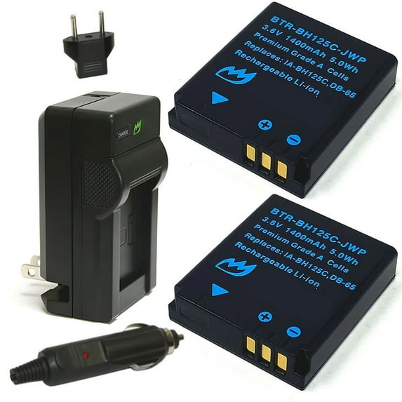 Replacement for Ricoh GR Digital III (2009 Model) Battery (2-Pack, 1400mAh) and Charger