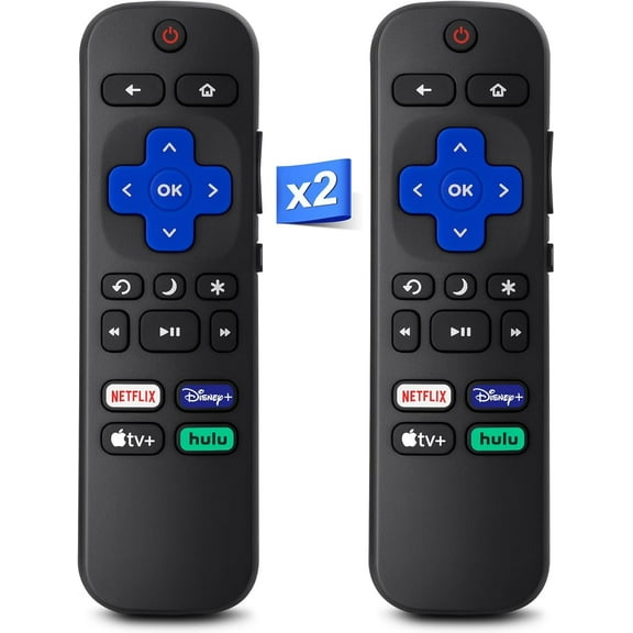 Replacement for Roku-TV-Remote, Compatible for Hisense/Onn/Sharp Roku Series Smart TVsPack of 2