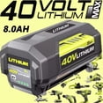 thumbnail image 1 of Replacement for Ryobi 40V 8.0Ah Battery OP4040 OP40401 OP4026 OP40261 OP4050 OP40201 OP40601 Compatible with Ryobi 40V Cordless Power Tools, 1 of 6