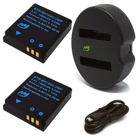 Replacement for Samsung HMX-R10 Battery (2-Pack, 1400mAh) and USB Dual Charger