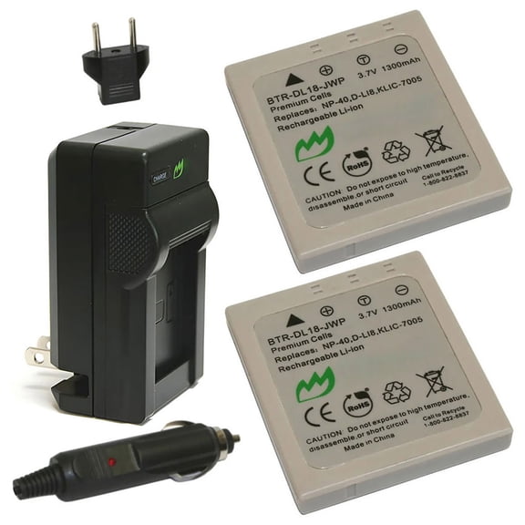Replacement for Samsung L60 Battery (2-Pack, 1300mAh) and Charger