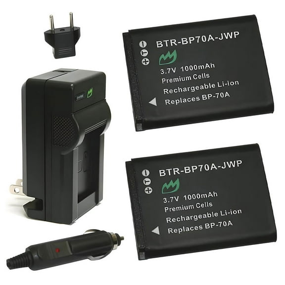 Replacement for Samsung ST66 Battery (2-Pack, 1000mAh) and Charger
