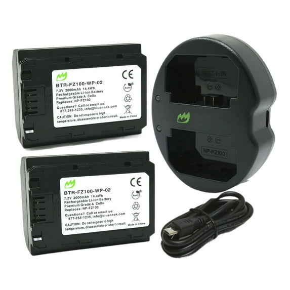 Replacement for Sony Alpha 7 IV Battery (2-Pack, 2000mAh) and Dual Charger