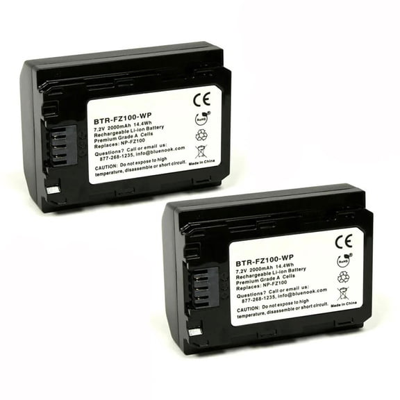 Replacement for Sony Alpha ILCE-7RM4 Battery (2-Pack, 2000mAh)