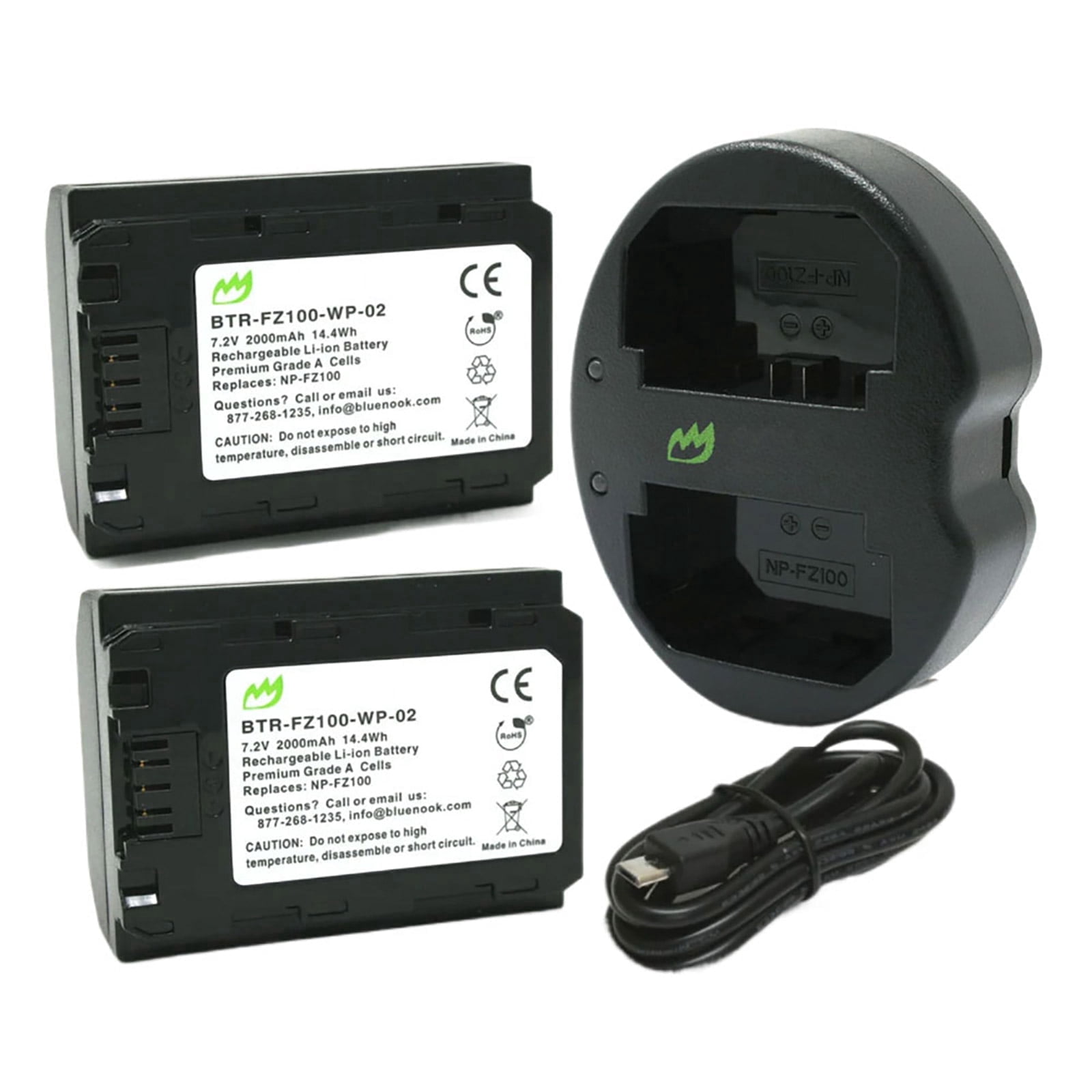 Replacement for Sony Alpha a7R V Battery (2-Pack, 2000mAh) and Dual Charger