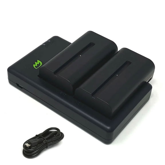 Replacement for Sony CCD-SC6 Battery (2-Pack, 2600mAh) and Micro USB Dual Charger