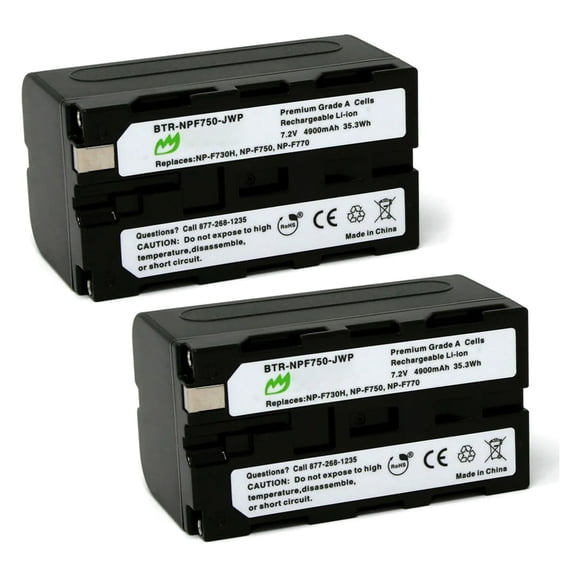Replacement for Sony CCD-TR67 Battery (2-Pack, 4900mAh, L-Series)
