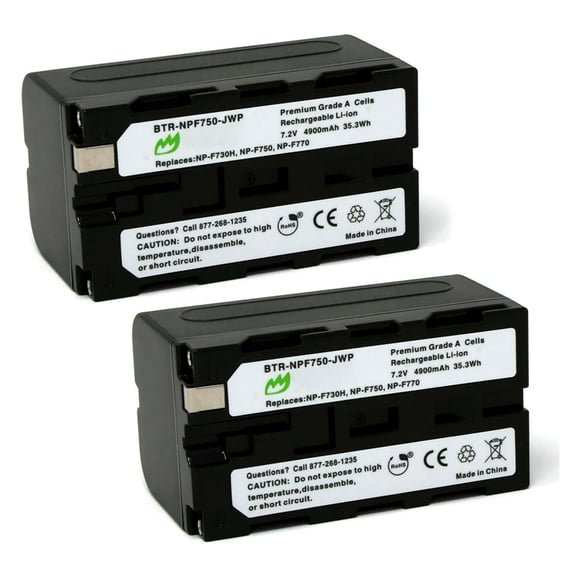 Replacement for Sony DCR-VX2000 Battery (2-Pack, 4900mAh, L-Series)