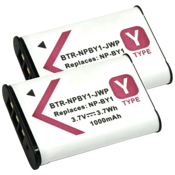 Replacement for Sony NP-BY1 Battery (2-Pack, 1000mAh)