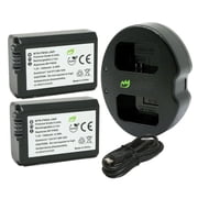 Replacement for Sony NP-FW50 Battery 2-Pack, 1300mAh and Dual Charger