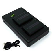 Replacement for Sony NP-FW50 Battery 2-Pack, 1300mAh and Micro USB Dual Charger