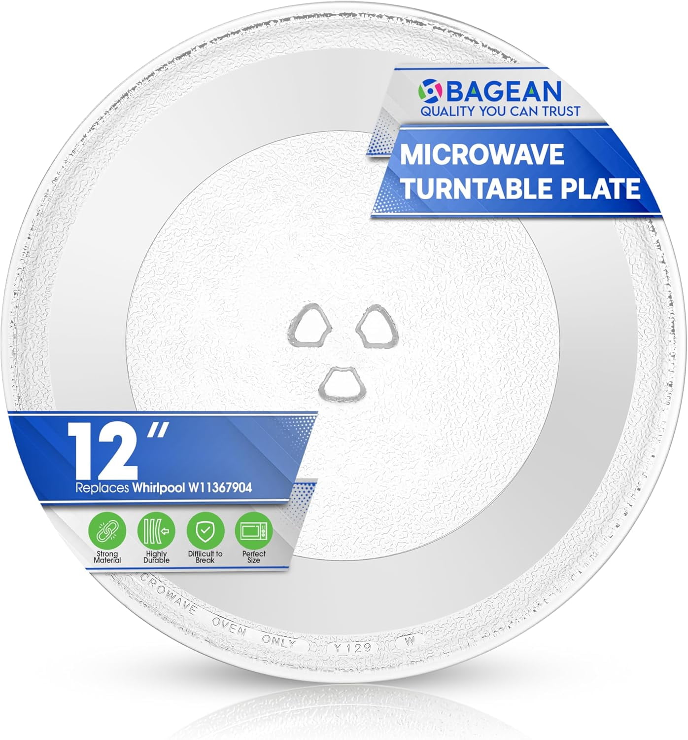 Replacement for Whirlpool W10337247, W11367904 Microwave Glass Tray 12 Inch