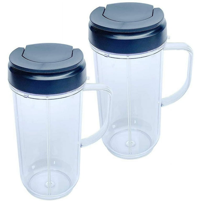 Replacement parts 22oz Tall Mug cup with Flip Top To-go Lid,Compatible with Magic  Bullet MB1001 250W Blender Juicer(2 PACK) 