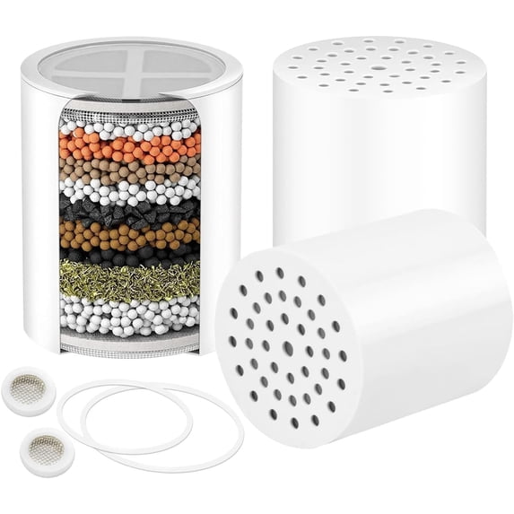 Replacement shower filter set for 100&220 shower heads, suitable for hard water multi-stage shower filtration system (3 pack)