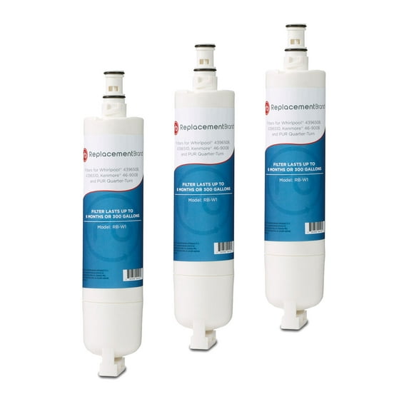 ReplacementBrand Refrigerator Water Filter Compatible with Whirlpool 4396508, EDR5RXD1, 4396510, Filter 5, NLC240V, 4396547, PUR W10186668, Kenmore 46-9010 - 3 Pack