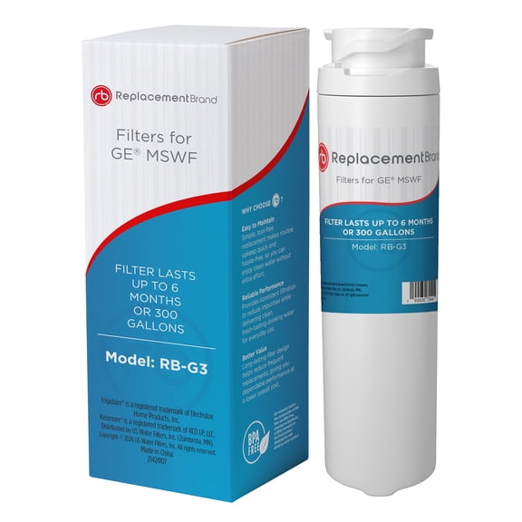 ReplacementBrand Refrigerator Water Filter Compatible with GE MSWF SmartWater, 101820A, WF282, EFF-6022A, AP3997949