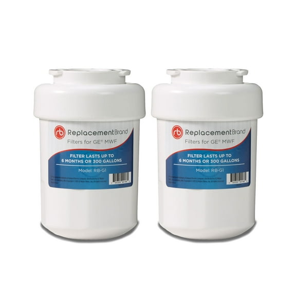 ReplacementBrand Refrigerator Water Filter Compatible with GE MWF SmartWater, MWFP, MWFA, GWF, GWFA, HWF, Kenmore 9991, 46-9991, 469991 - 2 Pack