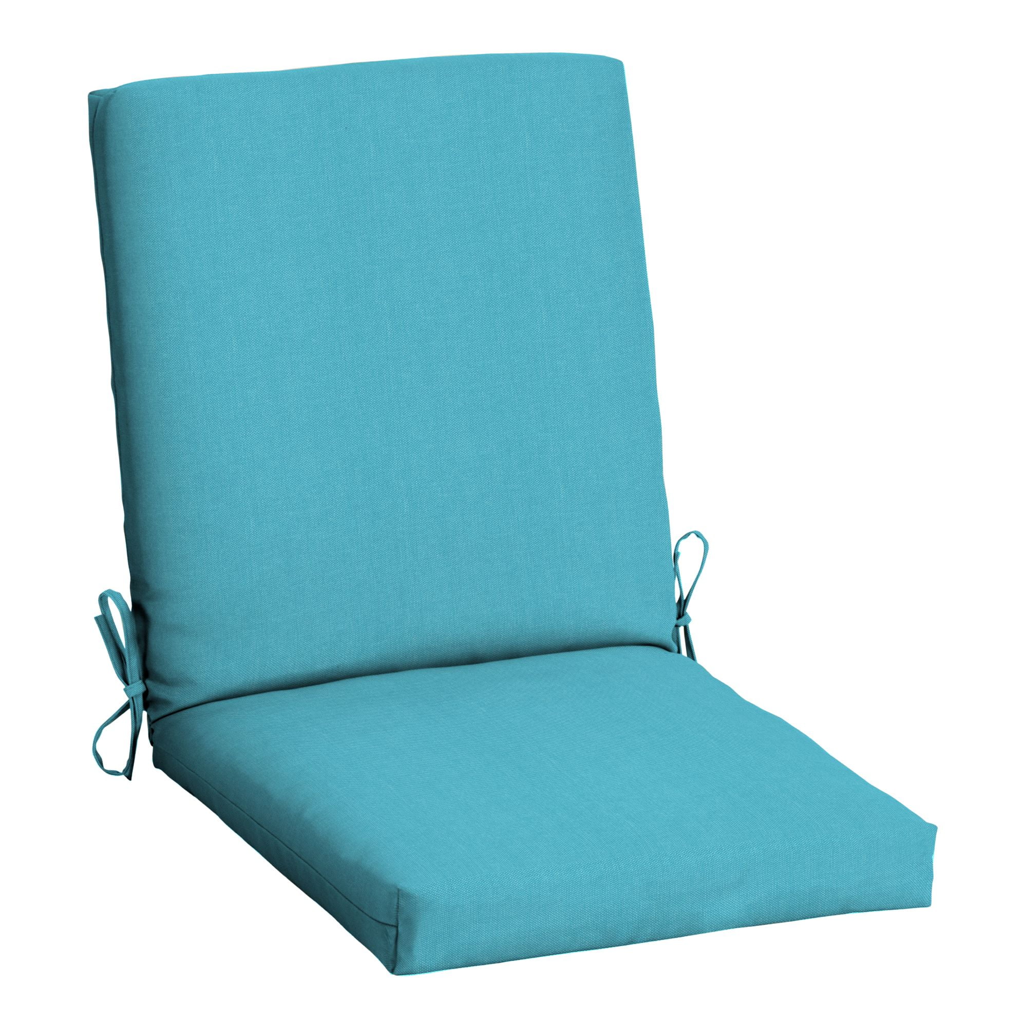 Mainstays 37"L x 19.5"W Aqua Blue 1 Piece Rectangle Outdoor Chair Cushion