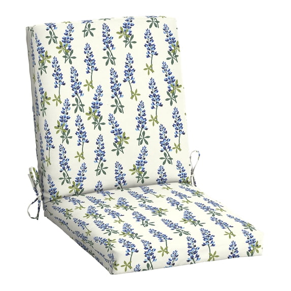 Mainstays 37"L x 19.5"W Texas Blue Bonnet 1 Piece Rectangle Outdoor Chair Cushion