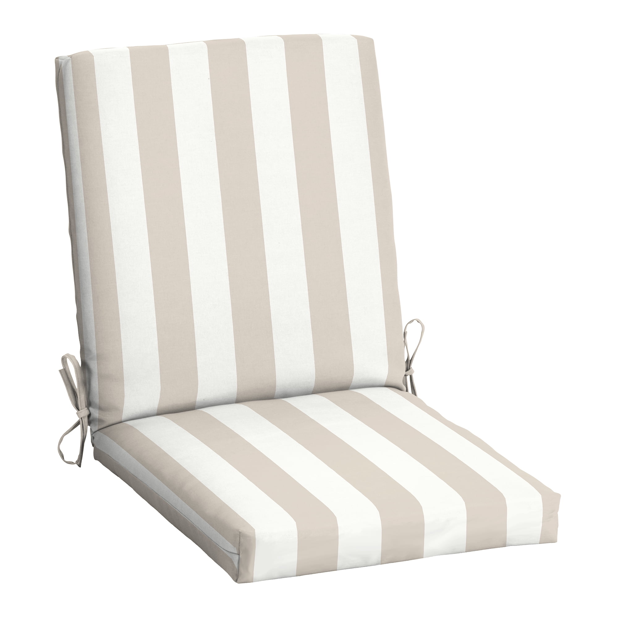 Mainstays 37"L x 19.5"W Tan Cabana Stripe 1 Piece Rectangle Outdoor Chair Cushion