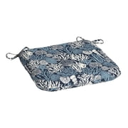 Mainstays 15.5"D x 17"W Blue Coastal Coral Rectangle Outdoor Seat Pad (1 Pack)