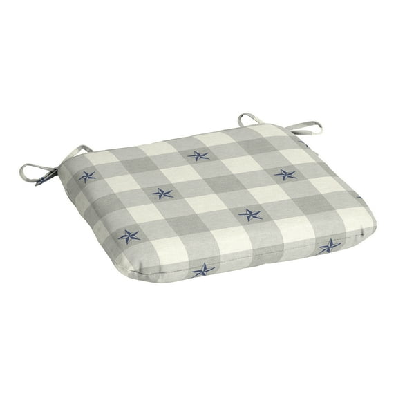 Mainstays 15.5"D x 17"W Tan Texas Gingham Rectangle Outdoor Seat Pad (1 Pack)