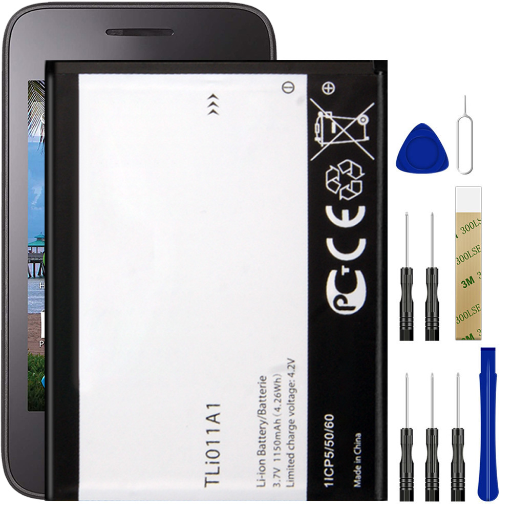 Batteria Vhbw Compatibile Con Alcatel One Touch Pixi (OT-4007) – 1100mAh, 3.7V, Li-Ion – Sostituisce BY71