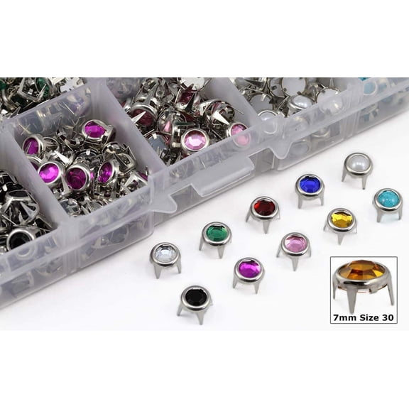Replacent Bedazzler Refills. 10 Colors. Size 30 Rhinestones Studs. Over 450 Pieces.