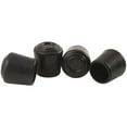 Replaces 1 1/8 inch round metal chair leg tips with a slipon rubber